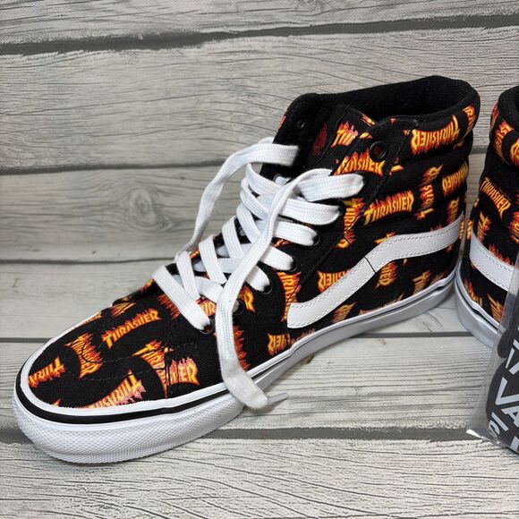 Vans Men\'s Sz 8 Skate Sk8-Hi Thrasher Black Shoes Black/Orange main image 9